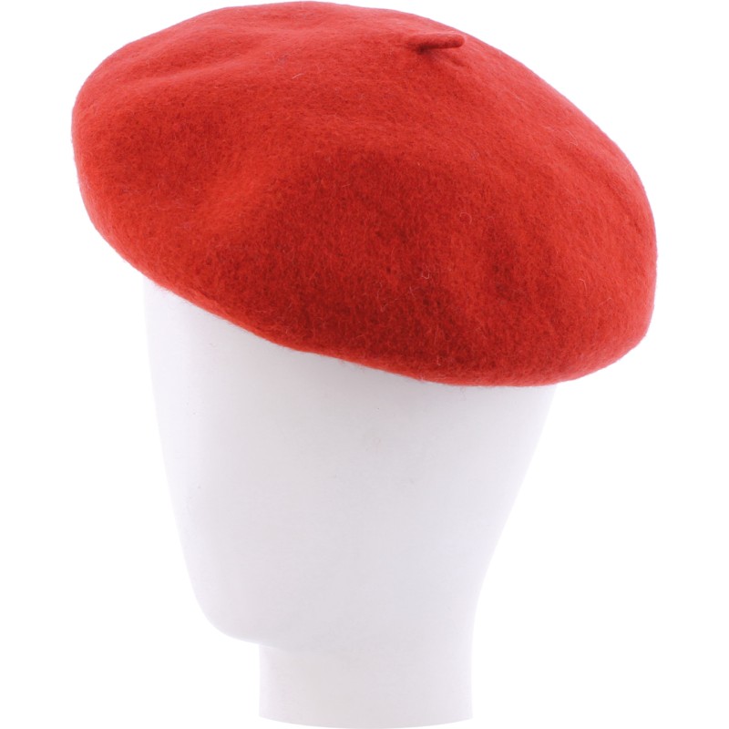 Wool felt beret, with drawstring