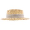 Natural straw boater