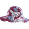 Printed hat.  Vegetal printed pattern. Big sun protection close to UPF