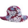 Printed hat.  Vegetal printed pattern. Big sun protection close to UPF