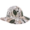 Printed hat.  Vegetal printed pattern. Big sun protection close to UPF