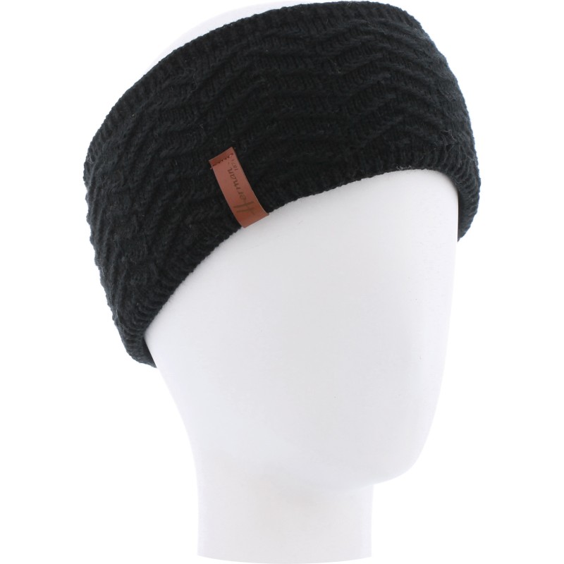 Plain adult headband with a fine chevron knit.