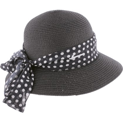 paper braid floppy hat with pattern scarf
